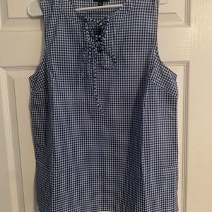 Women’s blue and white gingham Limited shirt size Large Tall